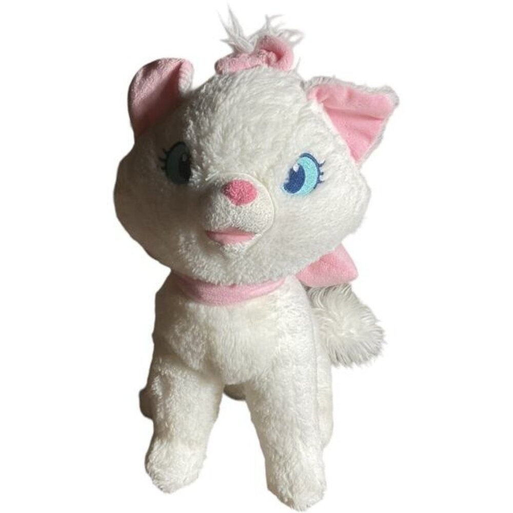 Disney Store Marie Aristocats Plush White & Pink Cat Stuffed Animal 12"